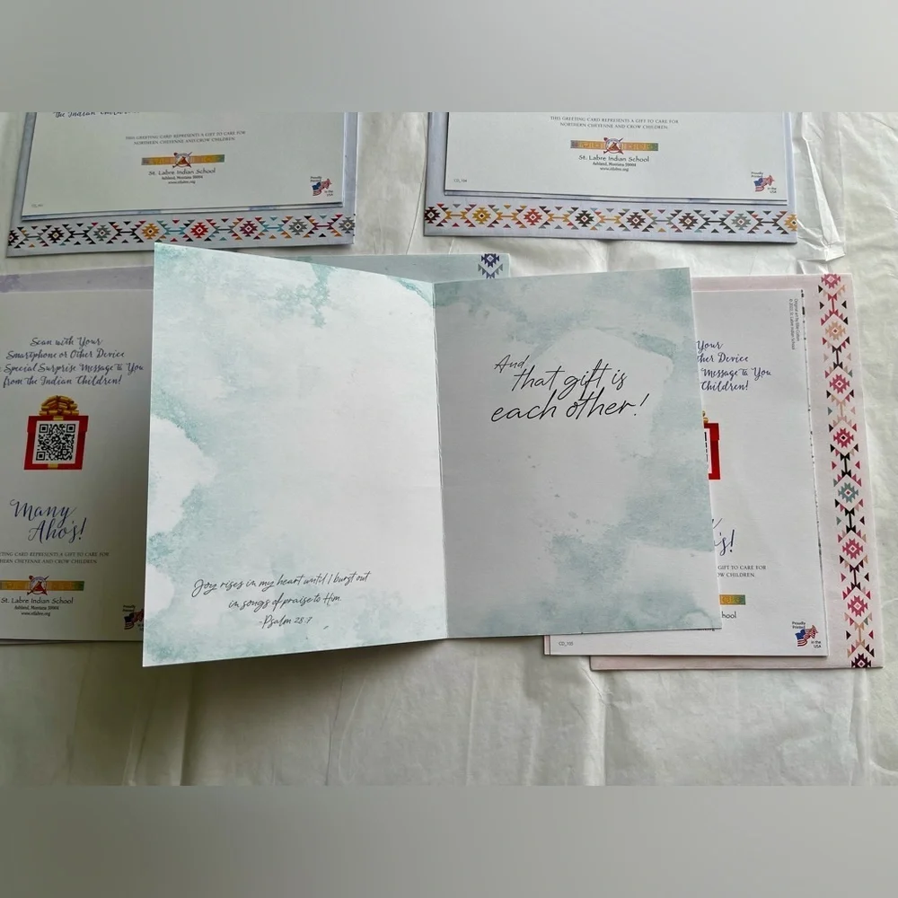 New! 16 Cards + Envelopes Variety Indians Flowers 11 Blank 5 with Messages